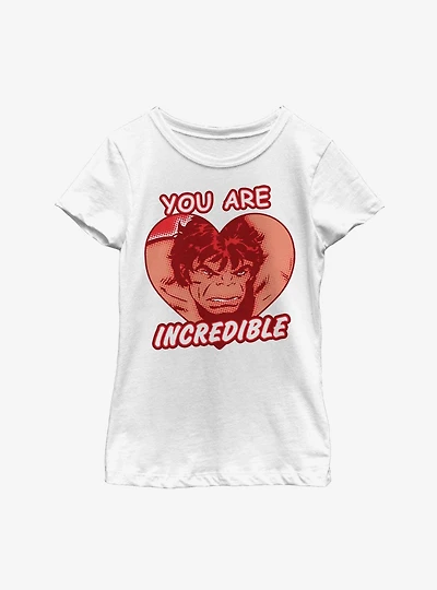 Marvel Hulk Incredible Heart Youth Girls T-Shirt