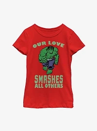 Marvel Hulk Smashing Love Youth Girls T-Shirt