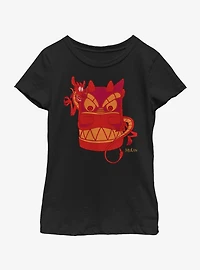 Disney Mulan Red Great Stone Dragon Mushu Youth Girls T-Shirt