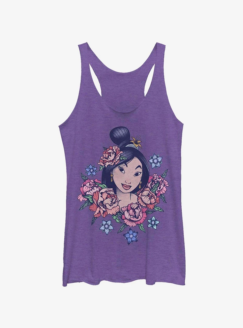 Disney Mulan Floral Warrior Womens Tank Top