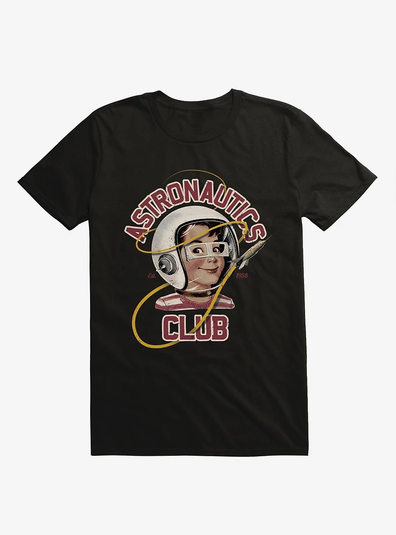 Astro Club Retro Astronaut Black T-Shirt