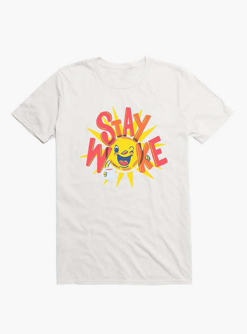 Stay Woke Sun And Coffee White T-Shirt