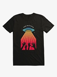 Take Me Please Alien UFO Black T-Shirt