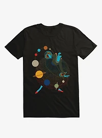 Mademoiselle Galaxy Stars And Planets Black T-Shirt