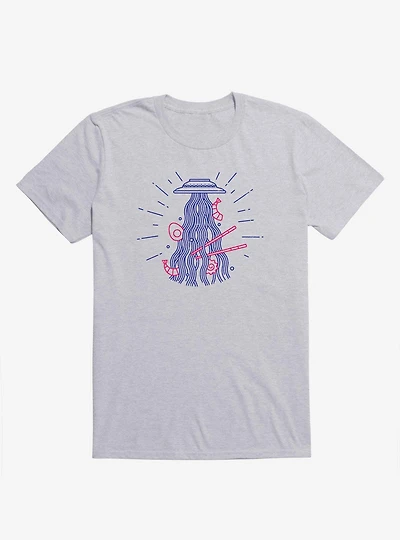 From Outer Space Ramen Spaceship Sport Grey T-Shirt