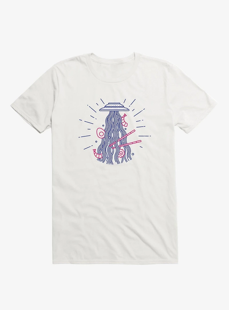 From Outer Space Ramen Spaceship White T-Shirt