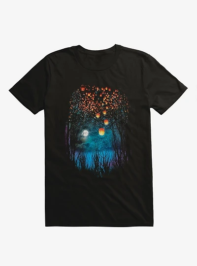 Hope The Sky Lanterns Black T-Shirt