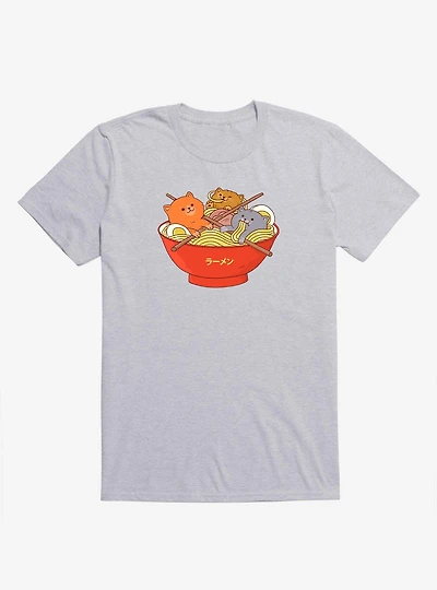 Ramen And Cats Sport Grey T-Shirt