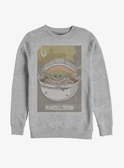 Star Wars The Mandalorian Child Vintage Poster Sweatshirt