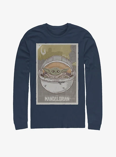 Star Wars The Mandalorian Child Vintage Poster Long-Sleeve T-Shirt