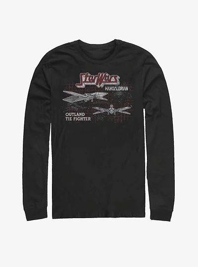 Star Wars The Mandalorian Outland Grid Long-Sleeve T-Shirt