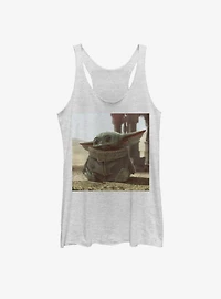 Star Wars The Mandalorian Child Tiny Green Womens Tank Top