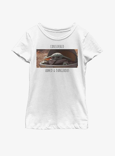 Star Wars The Mandalorian Child Armed & Dangerous Youth Girls T-Shirt