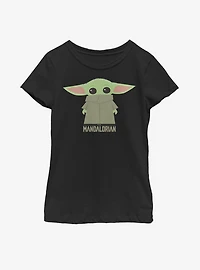 Star Wars The Mandalorian Child Chibi Covered Face Youth Girls T-Shirt