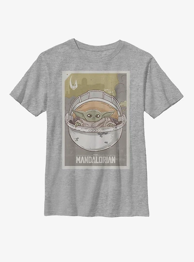 Star Wars The Mandalorian Child Vintage Poster Youth T-Shirt