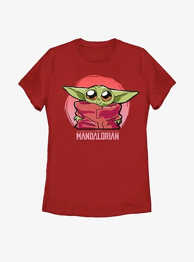 Star Wars The Mandalorian Child Cute Sketch Womens T-Shirt