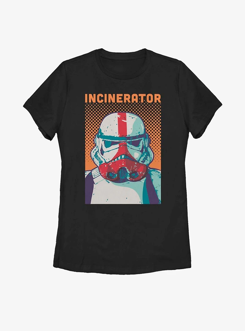 Star Wars The Mandalorian Halftone Incinerator Womens T-Shirt