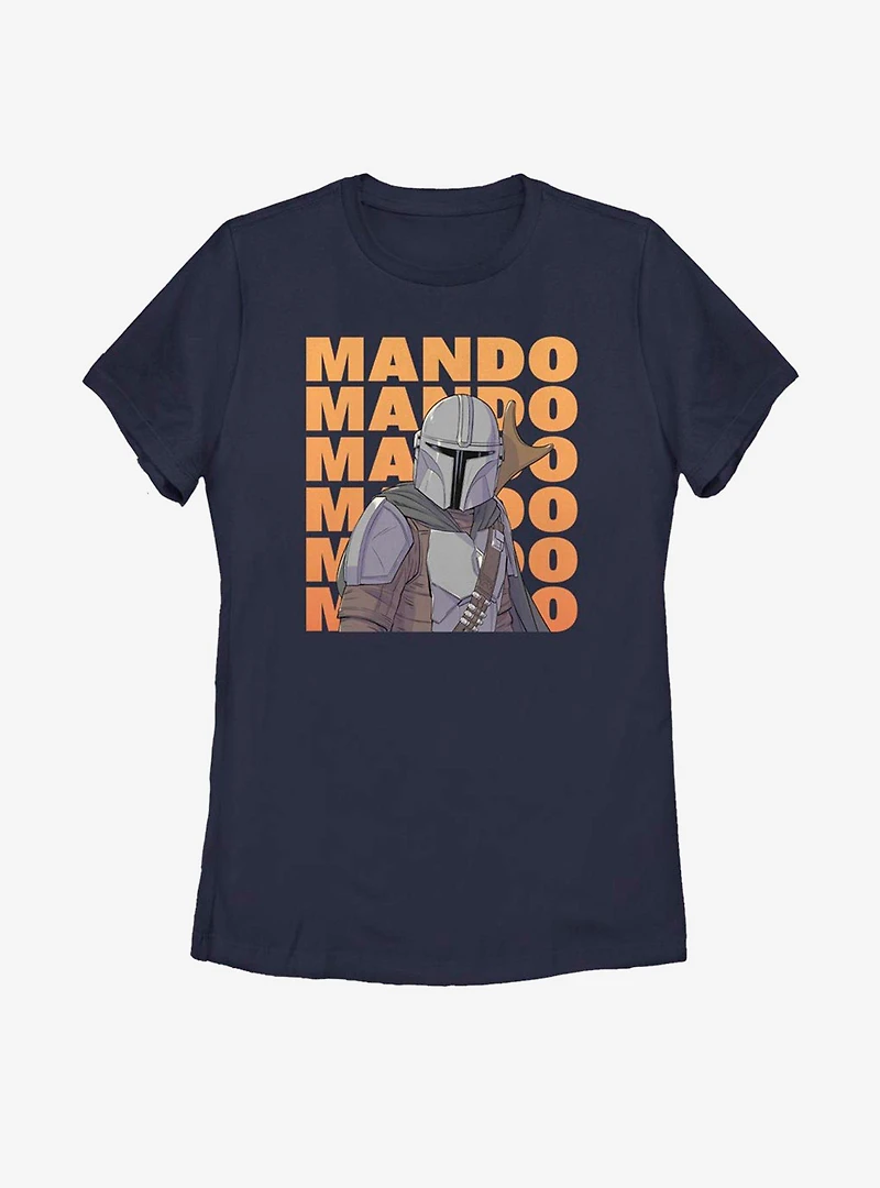 Star Wars The Mandalorian Stack Text Womens T-Shirt