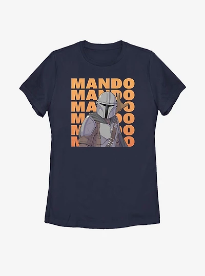 Star Wars The Mandalorian Stack Text Womens T-Shirt