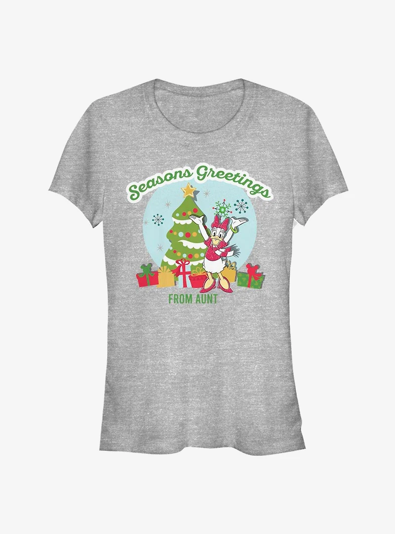 Disney Daisy Duck Holiday Seasons Greetings From Aunt Girls T-Shirt