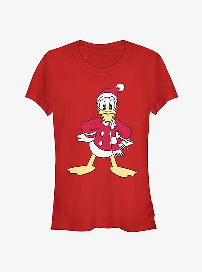 Disney Donald Duck Holiday Santa Hat Classic Girls T-Shirt