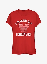 Disney Mickey Mouse The Family Is Holiday Mode Classic Girls T-Shirt