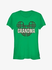 Disney Mickey Mouse Head Plaid Grandma Classic Girls T-Shirt