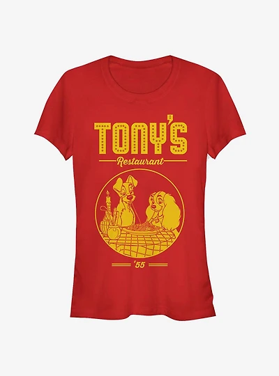 Disney Lady And The Tramp Tony's Restaurant Classic Girls T-Shirt