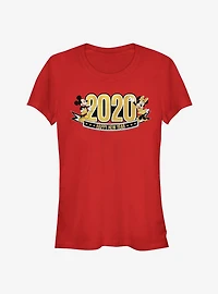 Disney Mickey Mouse And Minnie Happy New Year 2020 Classic Girls T-Shirt