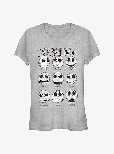 Disney The Nightmare Before Christmas Emotions Of Jack Skellington Classic Girls T-Shirt