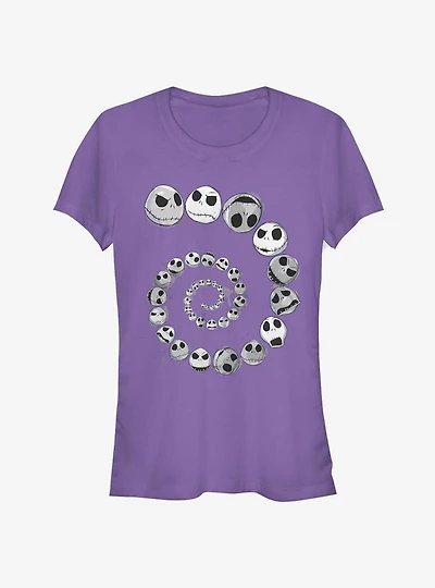 Disney The Nightmare Before Christmas Jack Skellington Spiral Classic Girls T-Shirt