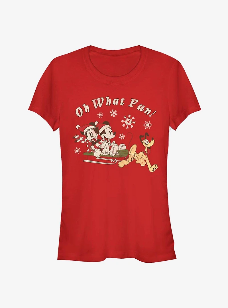 Disney Mickey Mouse & Minnie Holiday Oh What Fun Girls T-Shirt