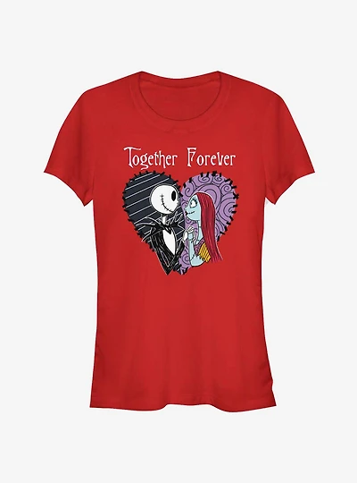 The Nightmare Before Christmas Jack & Sally Together Forever Girls T-Shirt