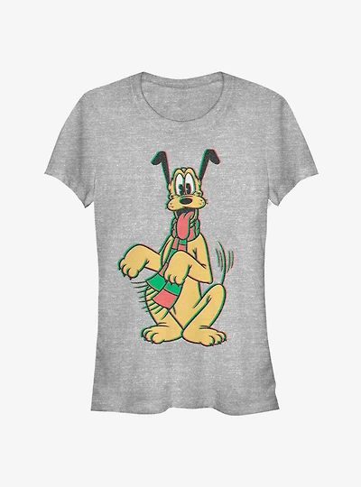Disney Pluto Happy Holiday Scarf Classic Girls T-Shirt