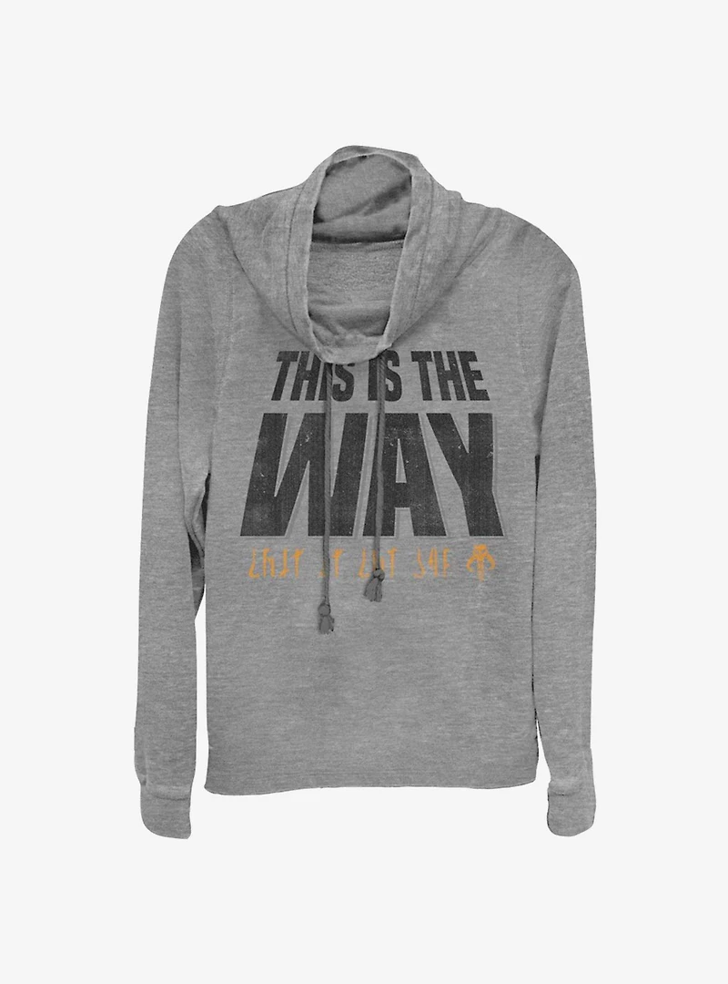 Star Wars The Mandalorian This Is Way Mando'a Encryption  Cowl Neck Long-Sleeve Girls Top