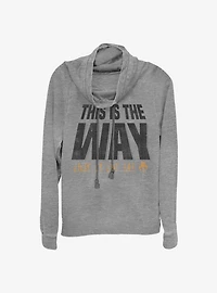 Star Wars The Mandalorian This Is Way Mando'a Encryption  Cowl Neck Long-Sleeve Girls Top