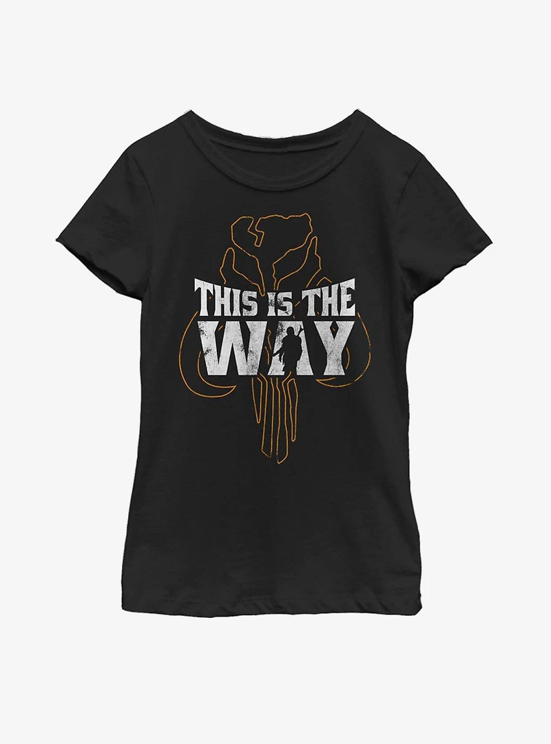 Star Wars The Mandalorian This Is Way Silhouette Youth Girls T-Shirt