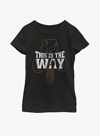 Star Wars The Mandalorian This Is Way Silhouette Youth Girls T-Shirt