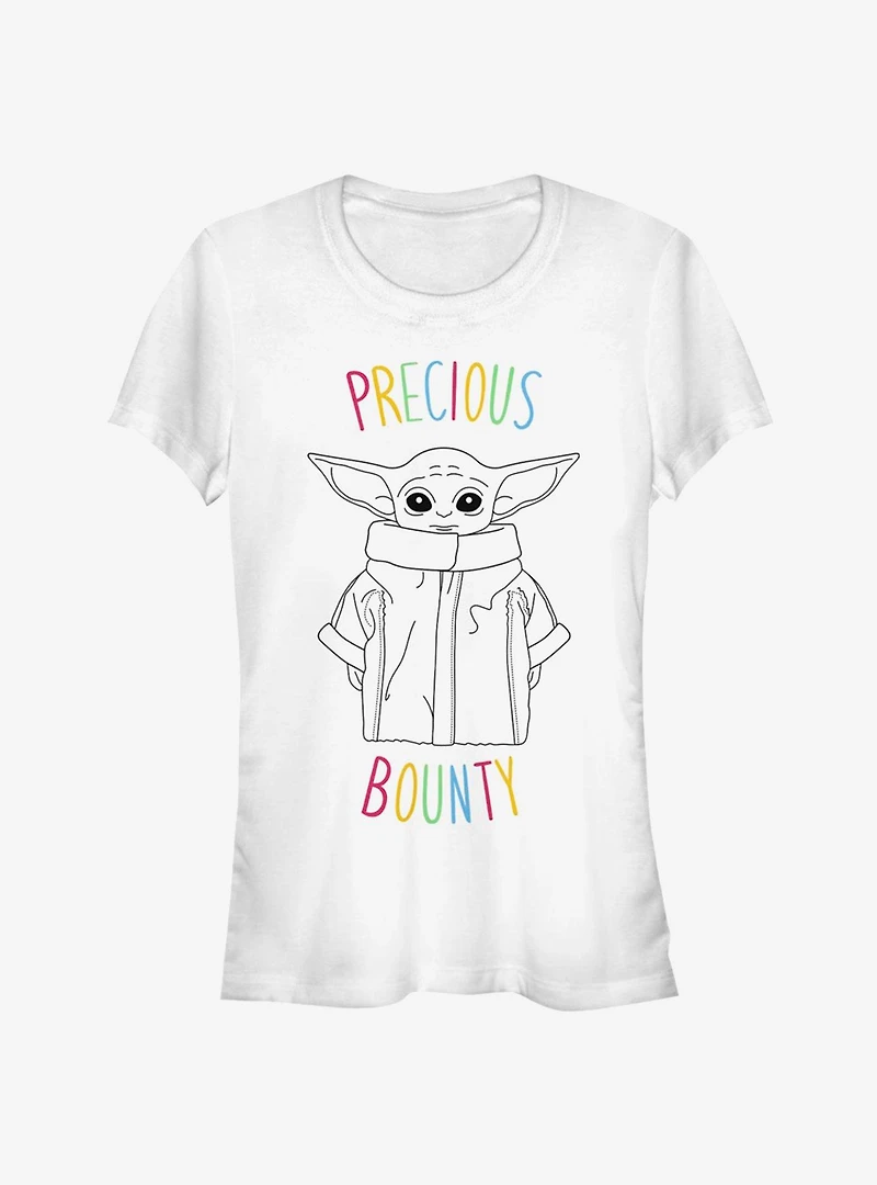 Star Wars The Mandalorian Child Precious Bounty Outline Girls T-Shirt