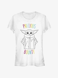 Star Wars The Mandalorian Child Precious Bounty Outline Girls T-Shirt
