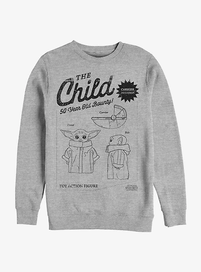 Star Wars The Mandalorian Child Toy Action Figure Crew Sweatshirt