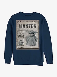 Star Wars The Mandalorian Wanted Child Poster Crew Sweatshirt