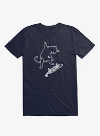 Street Cat Riding Fish Skateboard T-Shirt