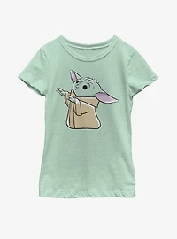 Star Wars The Mandalorian Child Reaching Youth Girls T-Shirt