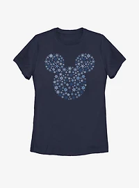 Disney Mickey Mouse Ears Snowflakes Womens T-Shirt