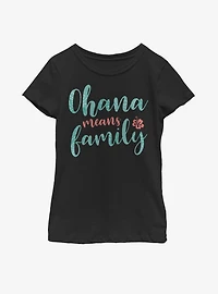Disney Lilo And Stitch Ohana Script Youth Girls T-Shirt