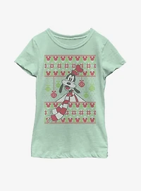 Disney Goofy Ornament Christmas Pattern Youth Girls T-Shirt