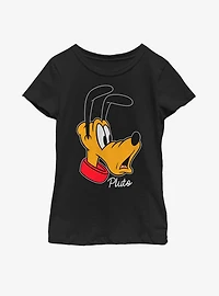 Disney Mickey Mouse Pluto Big Face Youth Girls T-Shirt