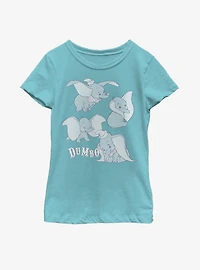 Disney Dumbo Poses Youth Girls T-Shirt