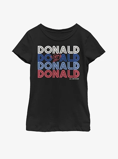 Disney Mickey Mouse Retro Stack Donald Youth Girls T-Shirt